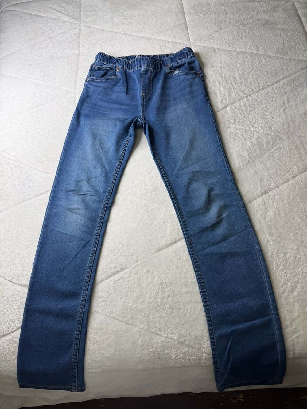 Levi's Jeans Size 28x30 Blue Denim Elastic Waist Ankle Bootcut